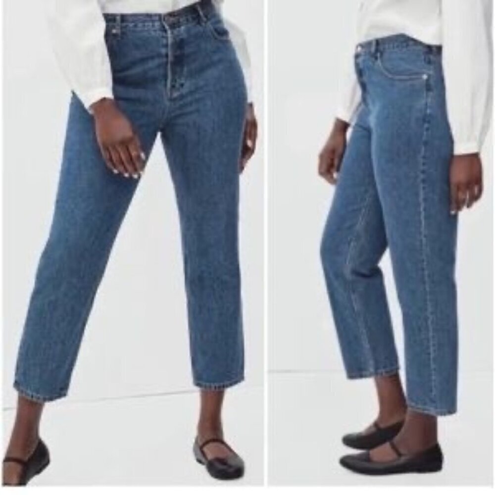 Everlane The Curvy Cheeky 90's Straight Leg High Rise
Button Fly Jeans | size 29
